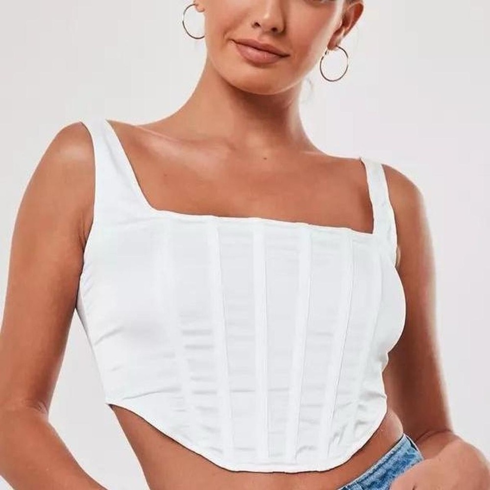MISSGUIDED CORSET WHITE TANK TOP
